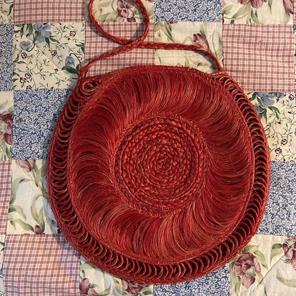 Red Raffia Bag - Picture 3 of 3